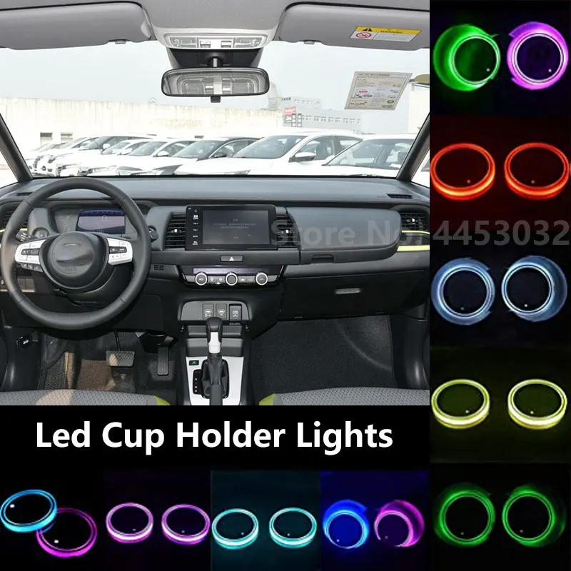 

Led Cup Holder Lights For Honda CRV Accord AMAZE BRIO BR-V CITY CROSSTOUR FIT Decorative Lamps 7 Colors Mat Coaster