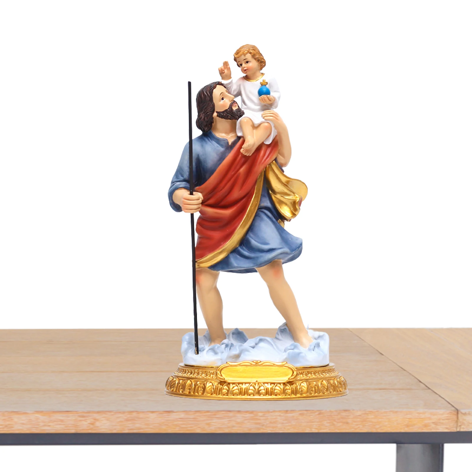 

Фигурка св. Иосифа и ребенка Иисуса, коллекционная скульптура в масштабе 8,7 для возрождения, католической религии, святой семьи