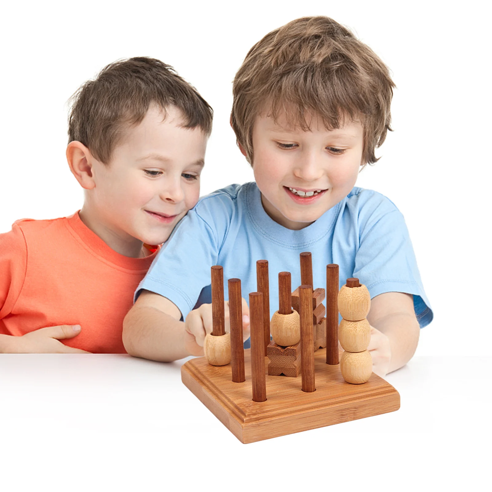 

Tic-Tac-Toe для детей и взрослых, 3D головоломка для мозга, деревянная головоломка для взрослых, деревянные штабелируемые Игрушки для малышей 3 в р...