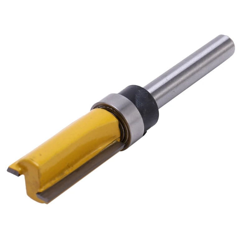 3Pcs 1/4 Inch Flush Trim Router Bit Pattern Top &amp Bottom Bearing 1/2 Blade Template Edge Wood Trimmer Cutter Carpenter