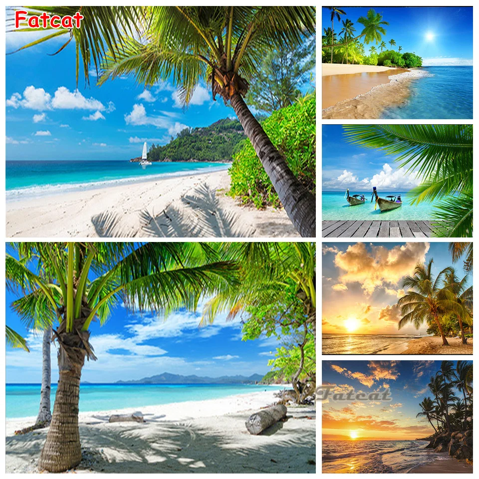 

5D DIY diamond painting scenery, sunset, beach, seascape, island diamond painting embroidery home decoration PP4780