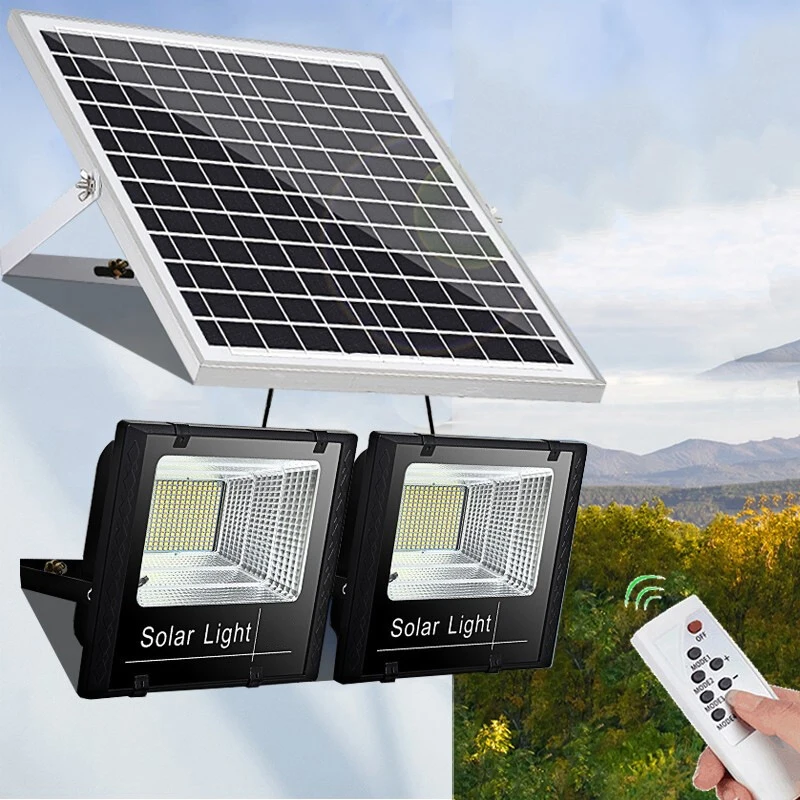 Reflector Solar para exteriores, Foco Led, luz de inundación, batería, Control remoto...