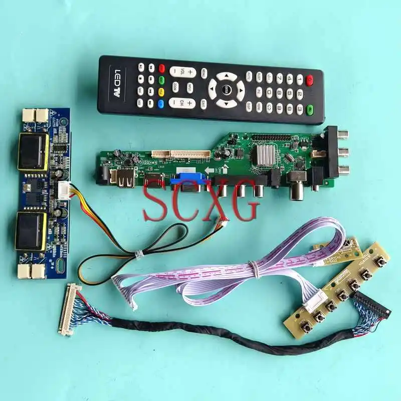 

3663 DVB Digital Controller Board Fit M270H1-L01 M270HW01 1920*1080 USB VGA AV RF HDMI-Compatible 30 Pin LVDS 4-CCFL DIY Kit 27"