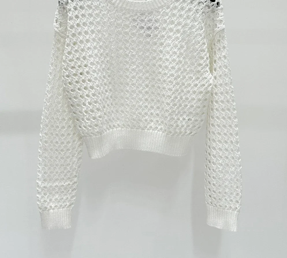 Вязаный топ для женщин новинка 2024 осенний весенний свободный повседневный