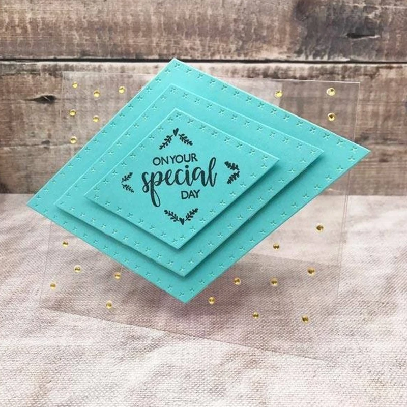 Новинка 2021 г. квадратные металлические Вырубные штампы со скошенным крестом для