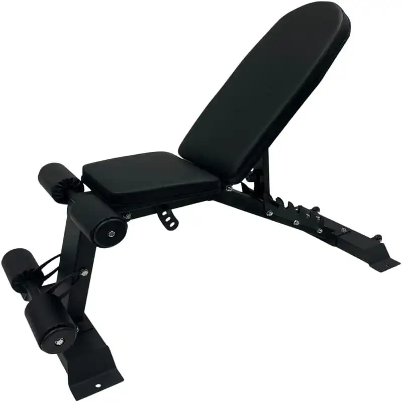

Duty Adjustable Foldable Multi- Weight Bench - Upright, Incline, Decline, and Flat - Black