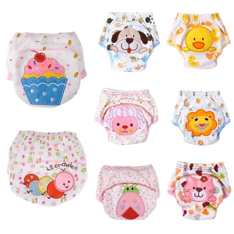 Cotton Training Pants Panties Baby Diapers Reusable Cloth Diaper Nappies Washable Infants Children Underwear Nappy Changing