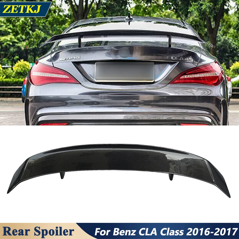 

Задний спойлер из настоящего углеродного волокна класса CLA, заднее крыло багажника для Benz CLA CLA200 CLA220 CLA250 CLA260 CLA45 2016-2017, модификация