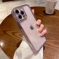 plating clear phone case for apple iphone 13 12 11 pro x xs max xr 7 8 plus se 3 diamond gliiter transparent back cover fundas