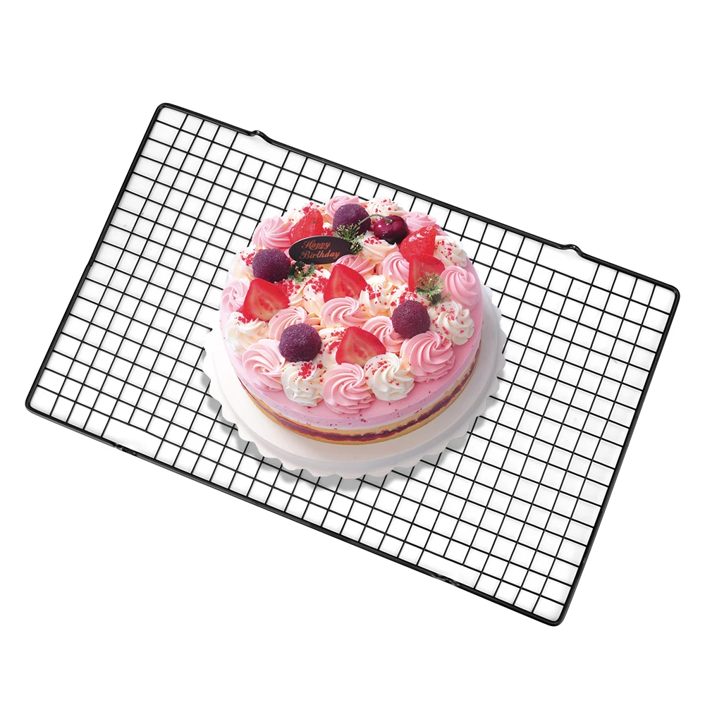 HOOMIN Bakeware Cookie Biscuits Bread Cake Cooling Rack Grid Net Baking Tools Drying Stand Cooler Holder Metal Nonstick |