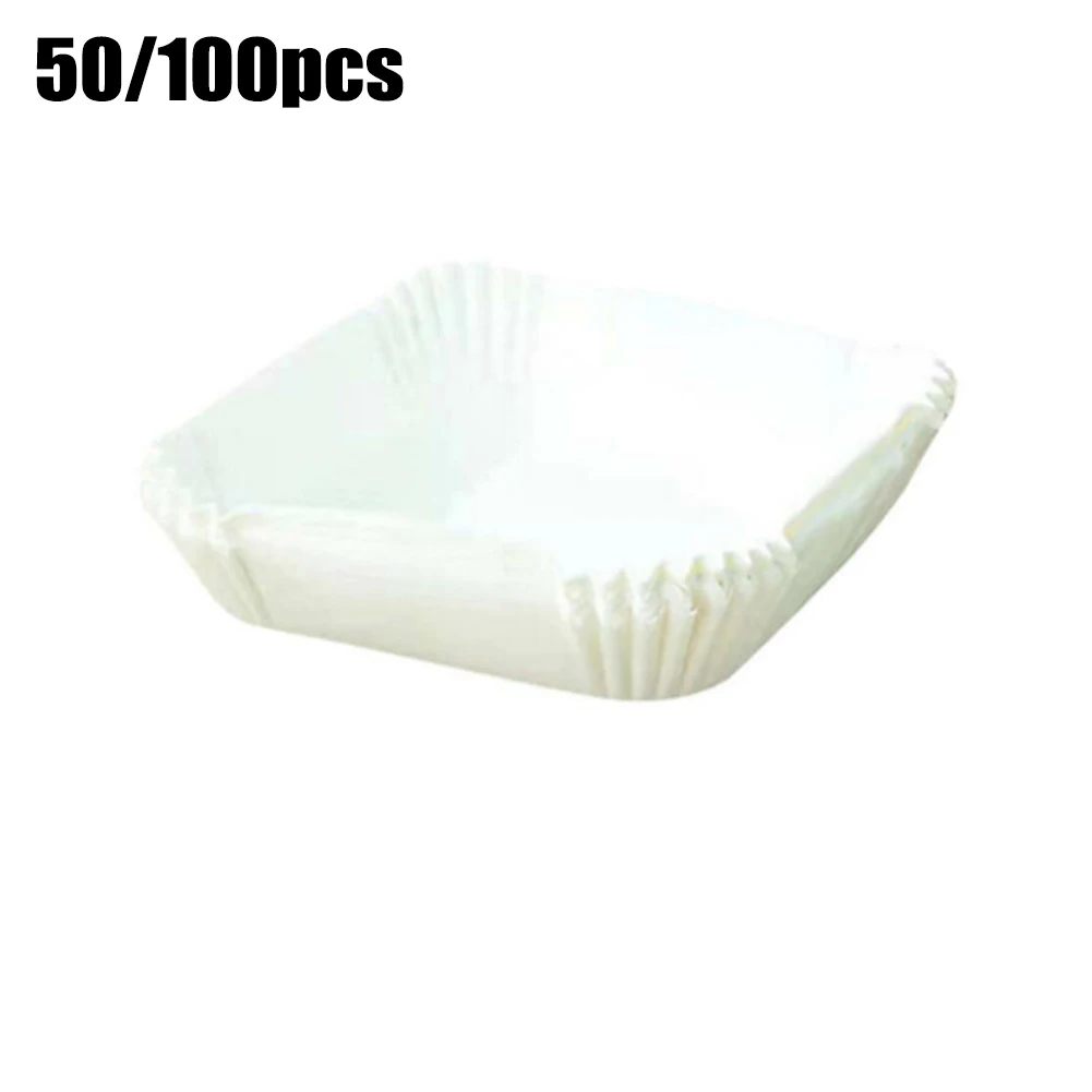 

100/50PCS Air Fryer Liner Paper Tray Square Non-Stick Pan Parchment Food Grade Kitchen Baking Paper For Air Fryer 16X16X4.5cm