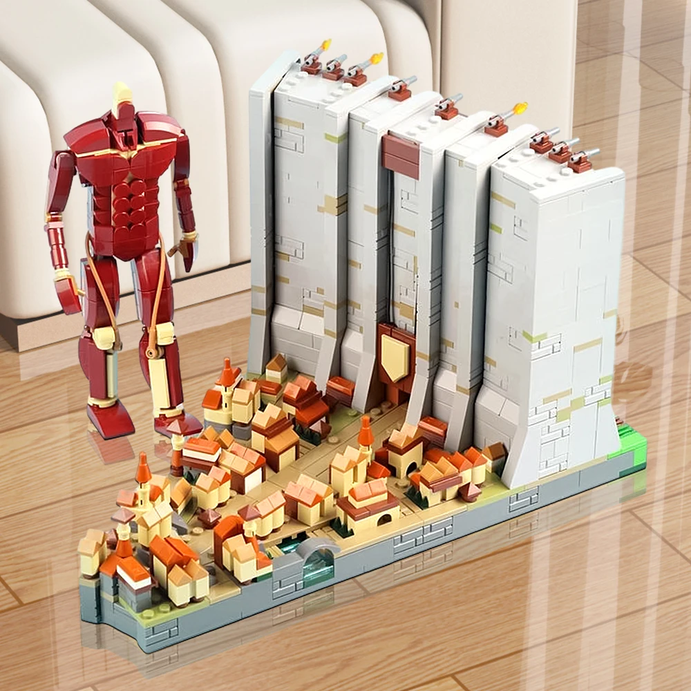 Gobricks MOC японского аниме фильм Атака Титанов кирпичи фигурки героев Титан стены
