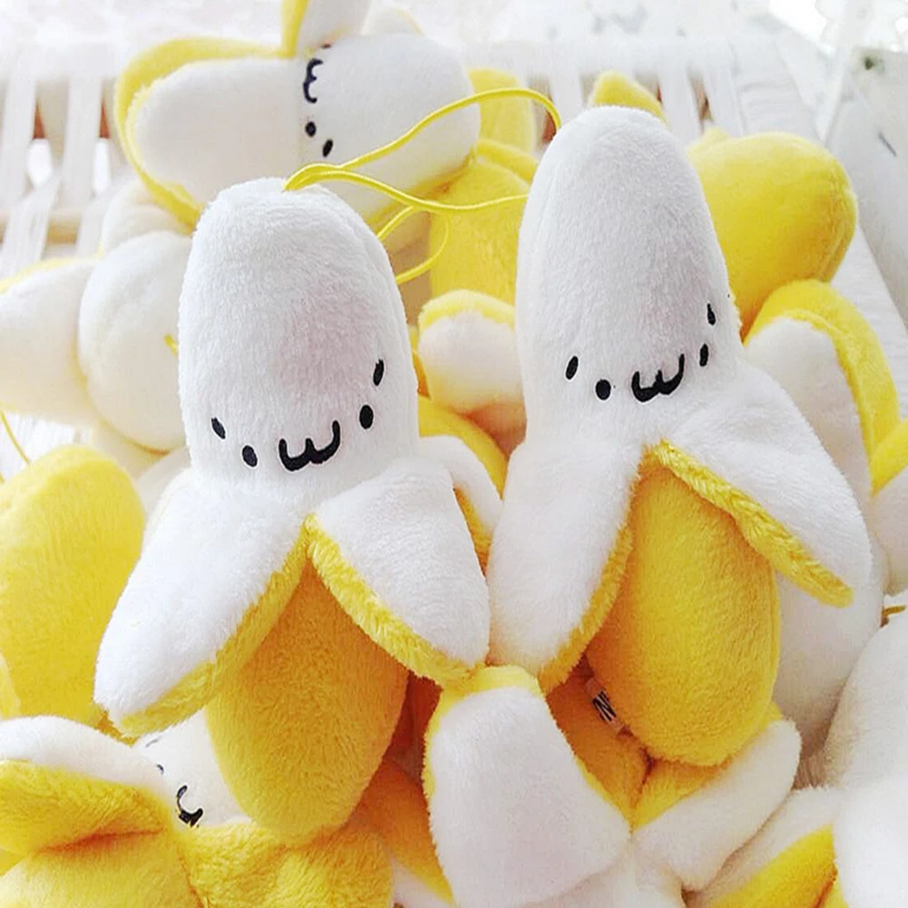 

Gift Portable Cartoon Phone Chain Ornament Decorations Cute Stuffed Little Yellow Banana Unisex Kids Toy Mini Plush Doll