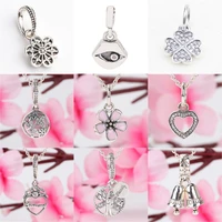 925 sterling silver pendant flower clover bell crystal for original pandora charms women bracelets bangles jewelry