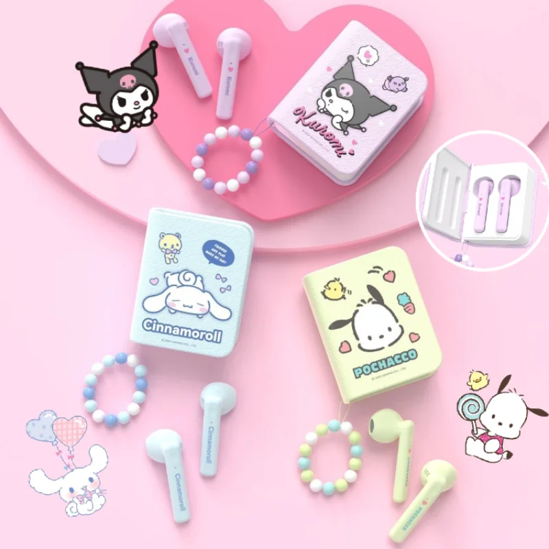 

Kawaii Sanrio, Hello Kitty Bluetooth гарнитура аниме Kuromi Cinnamoroll Мультфильм Спорт шумоподавление игры беспроводные наушники подарки