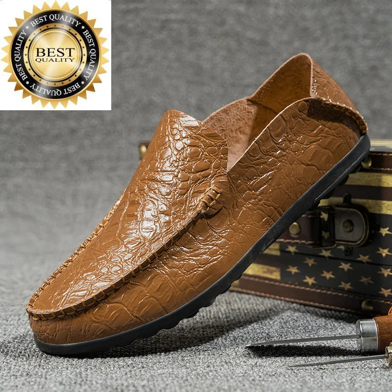 

Sale Cheap Shoes Flat Hot Men Laofers Comfortable Handmade Casual Leather Men's Shoe Slip-on Driving Mocassim Masculino