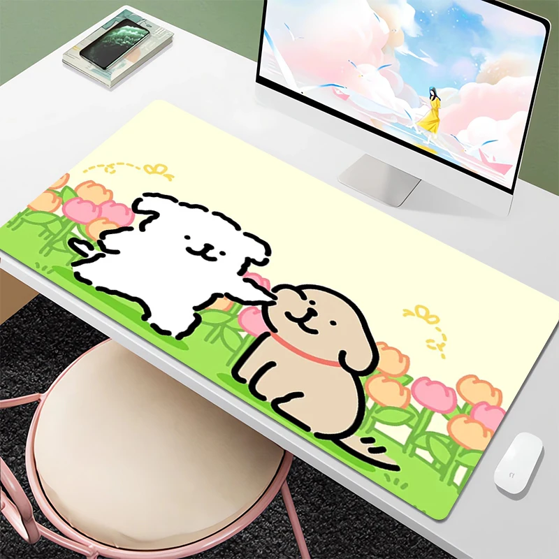 

Magic Mouse Mats Line Puppy Mousepad Gaming Pc Extended Pad Rubber Mat Mechanical Gamer Keyboard Table Pads Laptop Accessories