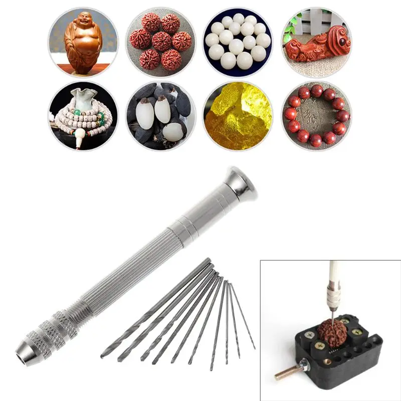 

Swivel Head Pin + 10pcs Micro HSS Twist Drill Bits For Jewelry Watch Hobby Hand Tool