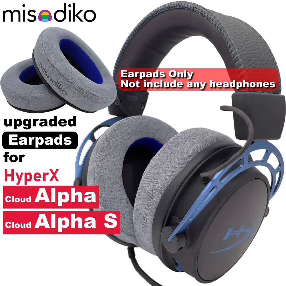 Misodiko Auricolari di Ricambio Cuscini Kit per-Hyperx Nube Alpha Gaming Headset, Parti di Riparazione Cuffie con Gomma Piuma di Memoria