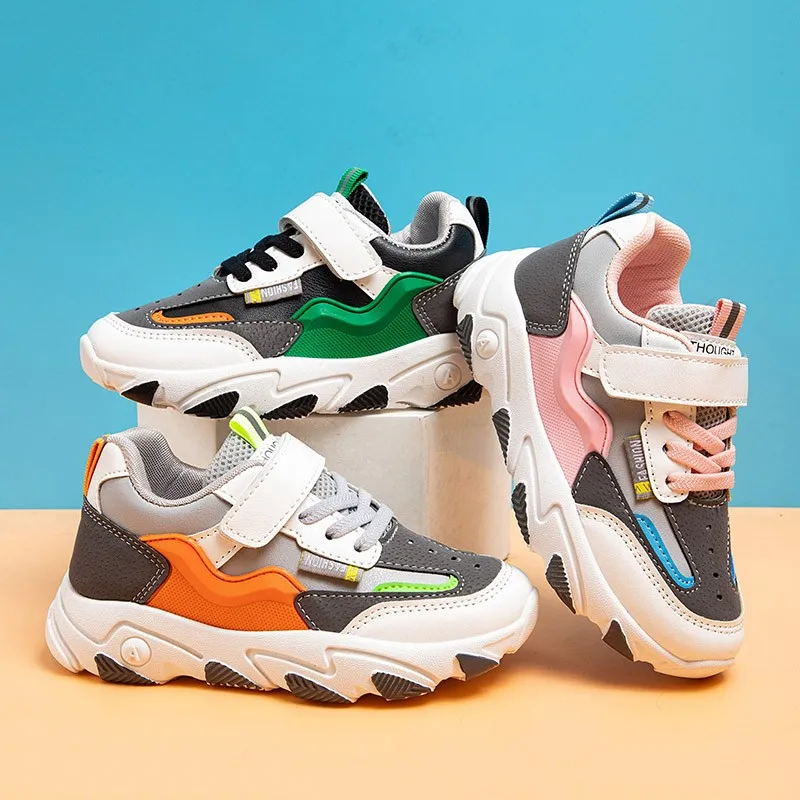 

Кроссовки детские из дышащего сетчатого материала, на плоской подошве