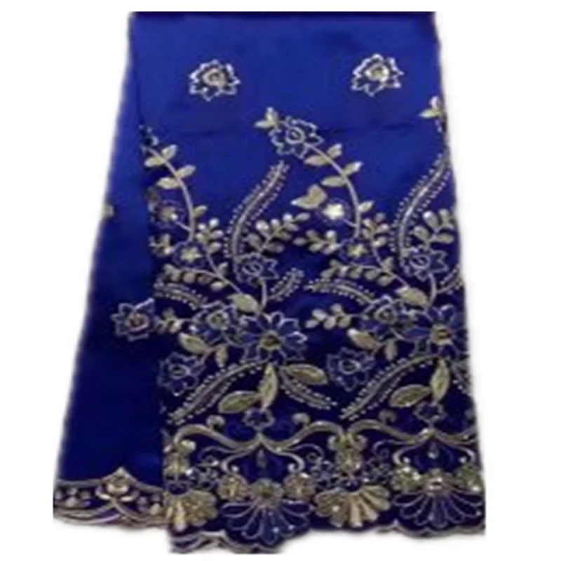 

High Quality African George Lace Fabric With Net Sequins Embroidered George Lace Fabric For the weddin Fb854