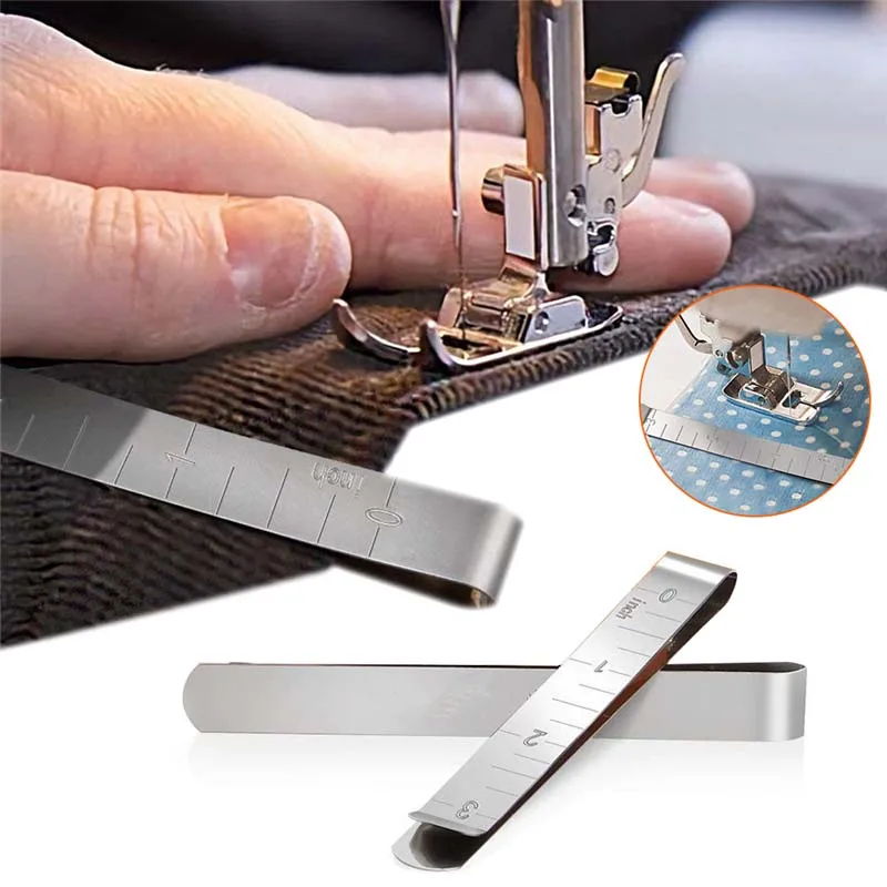 5Pcs Stainless Steel Sewing Clips Hemming Marking Accessories 3 inches Measurement Quilting Ruler Supplies |