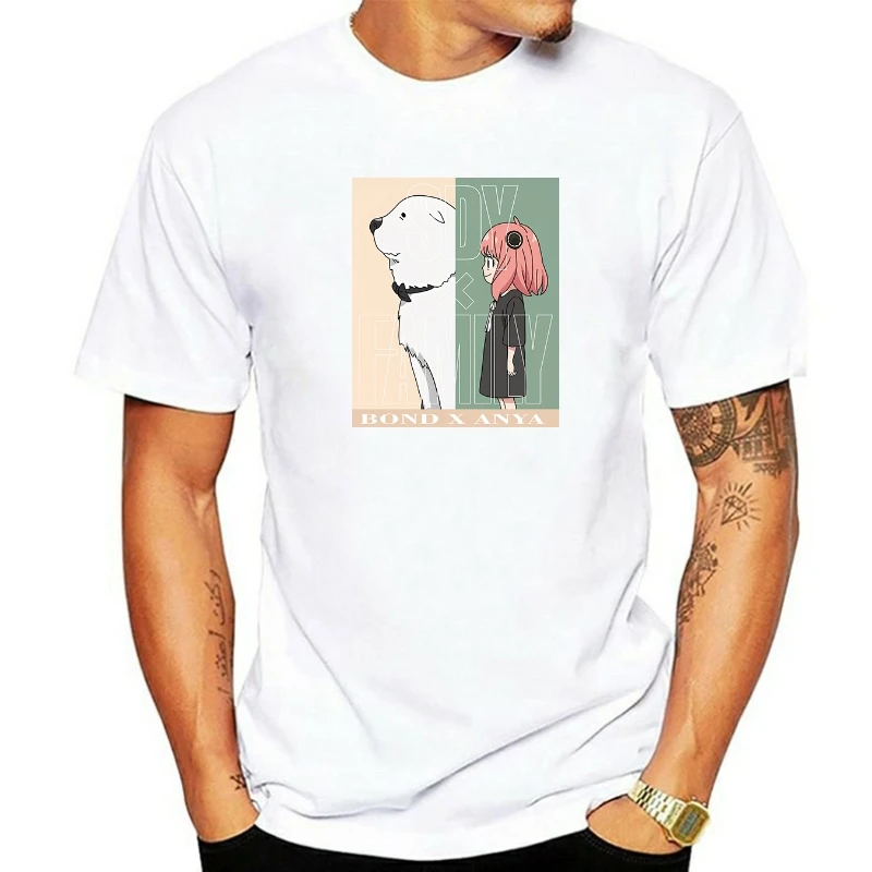 

Spy X Family Bond And Anya Prints Mens Cotton Short Sleeve Anime Casual Tee Clothing Creativity O-Neck Tops Fashion Man T-Shirts