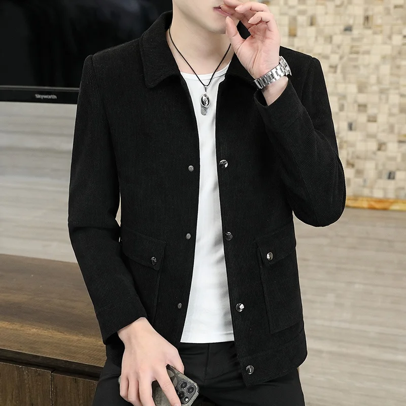 Весенняя корейская вельветовая XS маленькая мужская одежда с лацканами