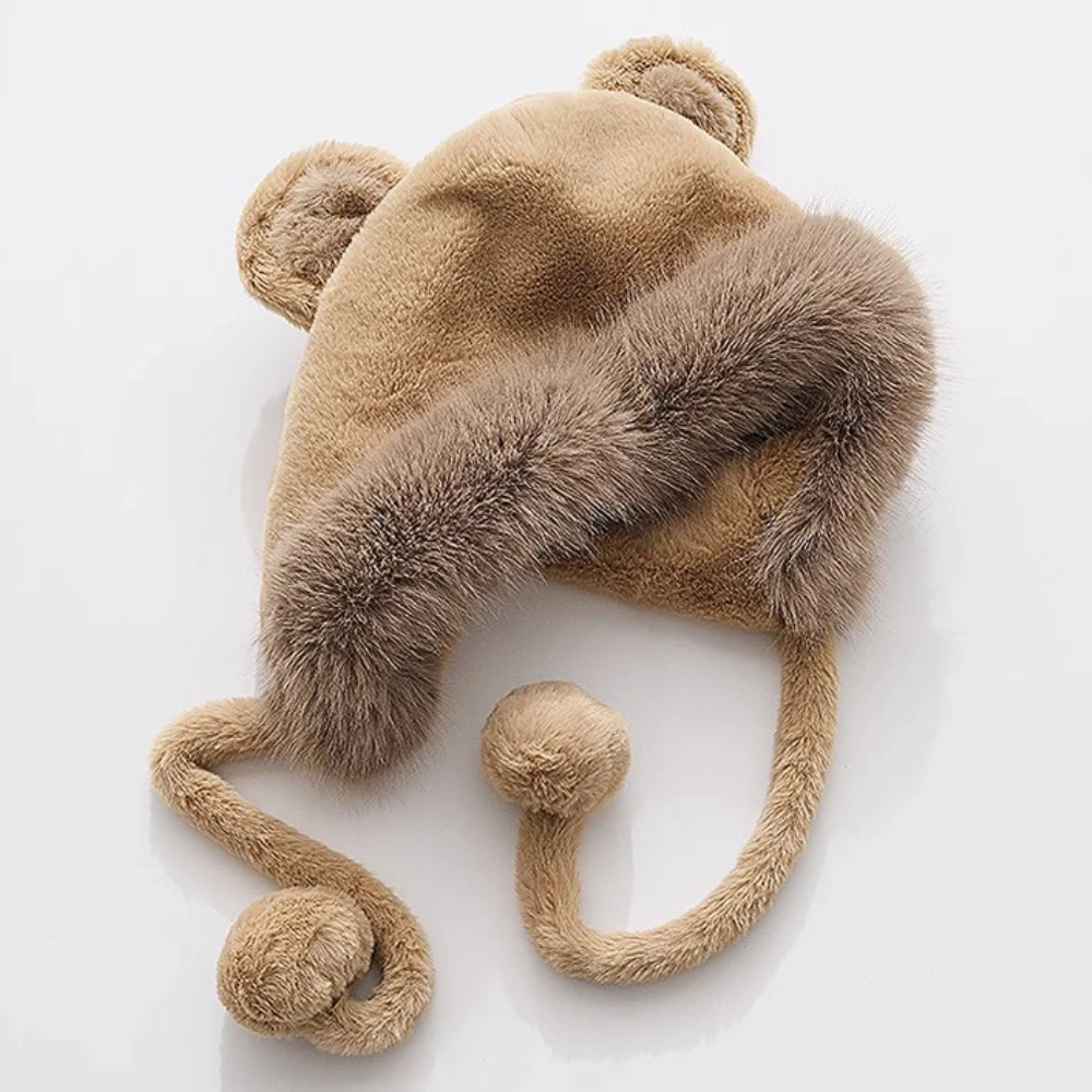 HT4562 Толстая теплая осенне-зимняя шапка женская мягкая флисовая пушистая меховая