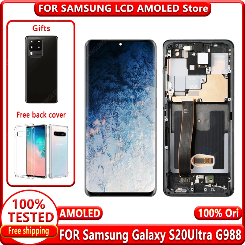 100% протестированный S20Ultra ЖК-дисплей для Samsung Galaxy S20 Ultra сенсорный замены экрана