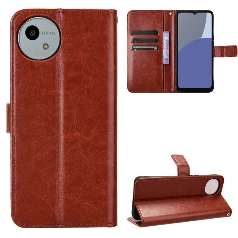 Флип-кошелек для смартфона Sharp Aquos wish4 Магнитный Роскошный кожаный чехол R9