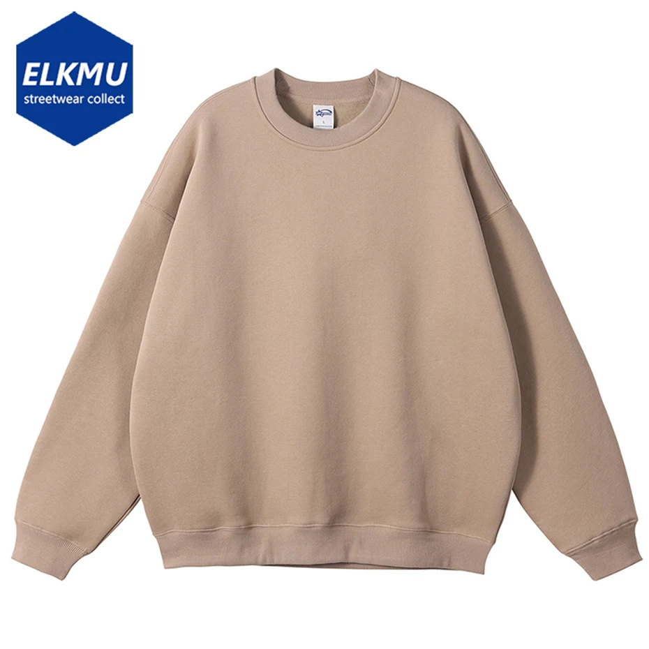 

2023 Hip Hop Oversized Hoodie 7 Color Thicken Fleece Autumn Winter Sweatshirts Men Harajuku Y2K Streetwear Hoodies Crewneck Tops