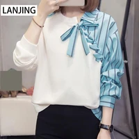 large size womens clothing 2022 spring long sleeved shirts spring new trend ladies tops women shirts blouses o neck