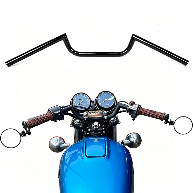 Фото Руль для мотоцикла 7/8 дюйма (22 мм) - Руль Cafe Racer в стиле Clubman, универсальный для Bobber и кастомных мотоциклов №5