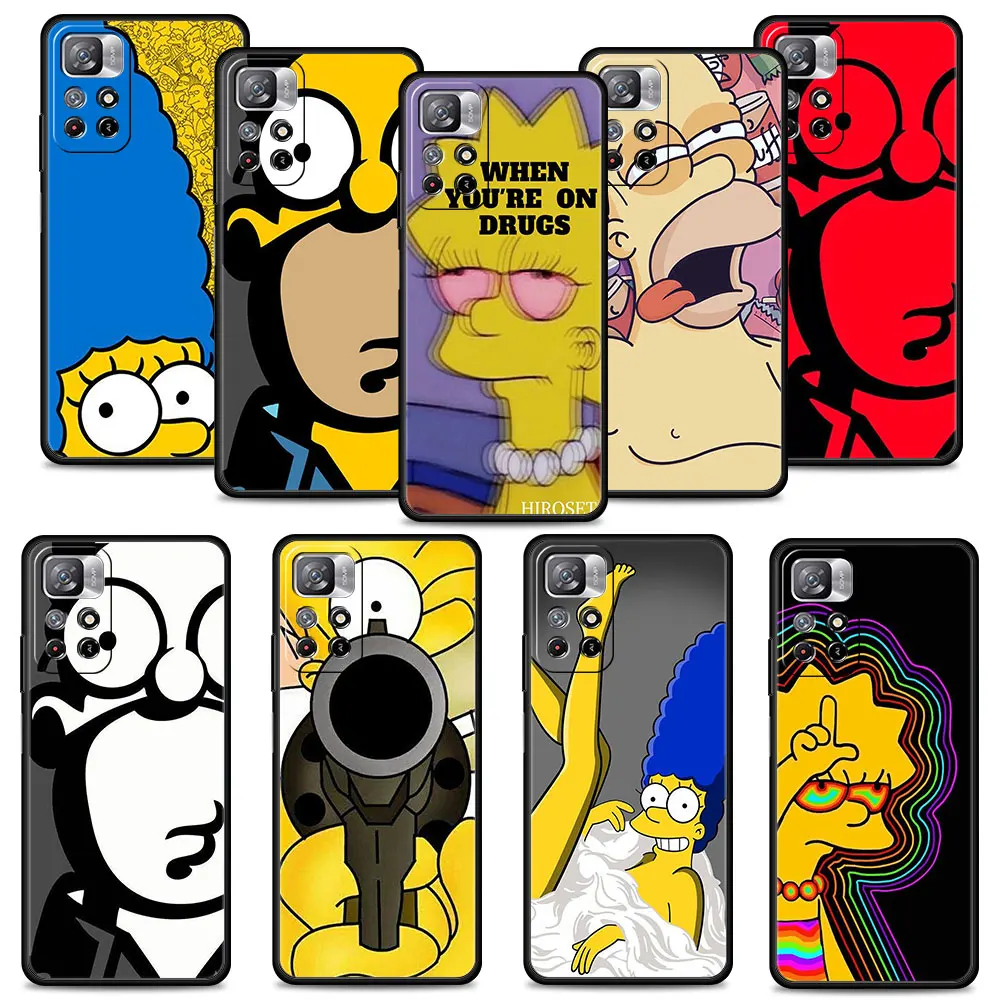 

Phone Case For Redmi Note 11 11S 11T 10 9 8 8T 9T 9S Pro 9C 9A 10C K40 K40S K50 Soft Cover The Simpson Dysfunctional Family