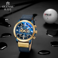 2022 new male quartz wristwatch multifunction 3atm waterproof sport luminous calendar genuine leather mens watch