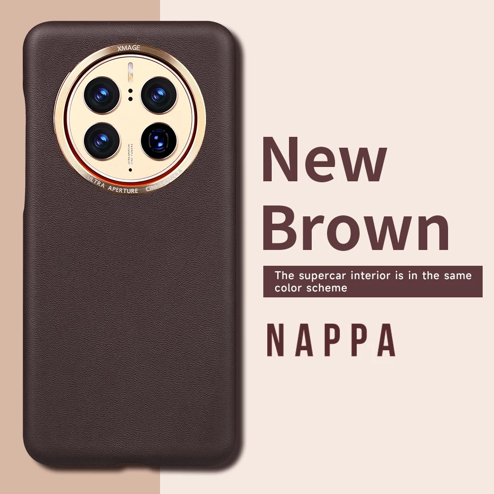 

Оригинальный чехол для телефона из воловьей кожи для Huawei Mate 50 Pro для Huawei Mate50, роскошная полная защита, задняя крышка с металлической рамкой