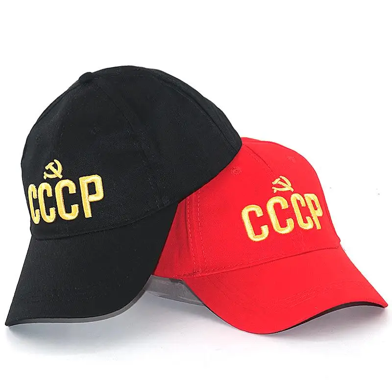 

CCCP USSR Russian Hot Sale Style Baseball Cap Unisex black Red cotton snapback Cap with 3D embroidery Best quality Garros