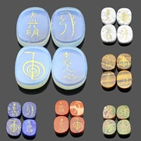 natural stone obsidian jewelry japanese religious four reiki symbol accessories decoration fortune telling divination jewelry