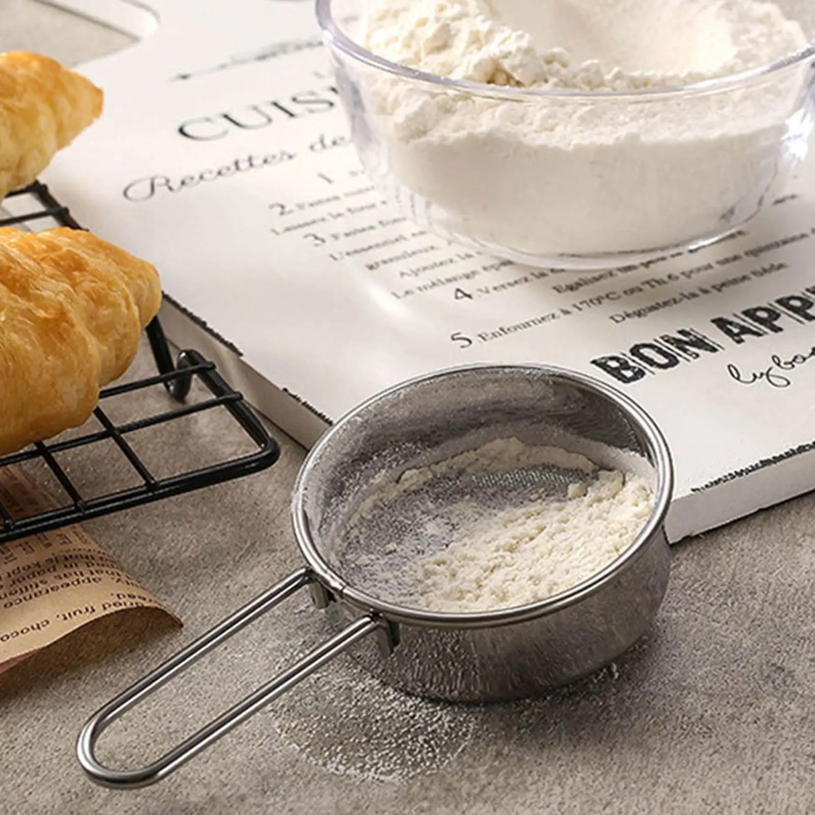 Сито для муки сито выпечки тонкая сетка из нержавеющей стали |