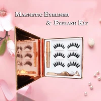 grinding tip 3d magnetic eyeliner waterproof fake eyelashes eyelash packaging own brand support customization