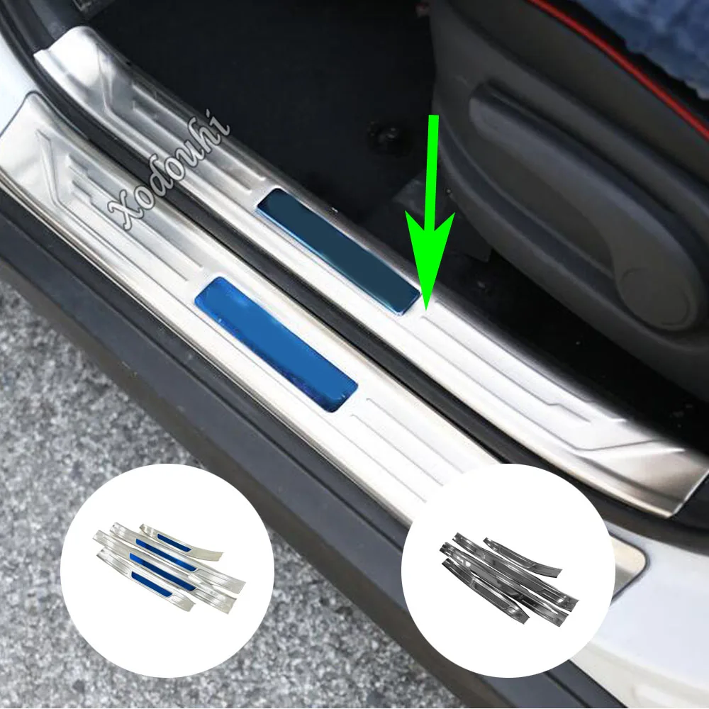 Car Styling Cover Stainless Steel Pedal Door Sill Scuff Plate Cover Inner Stick Threshold For Hyundai Tucson 2019 2020 2021 2022