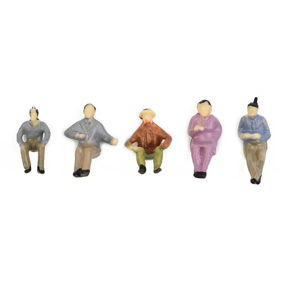 

60pcs Painted Figures All Seated 1:87 Passenger HO Scale Sitting Assorted Colour People Plastic Garden Decorations