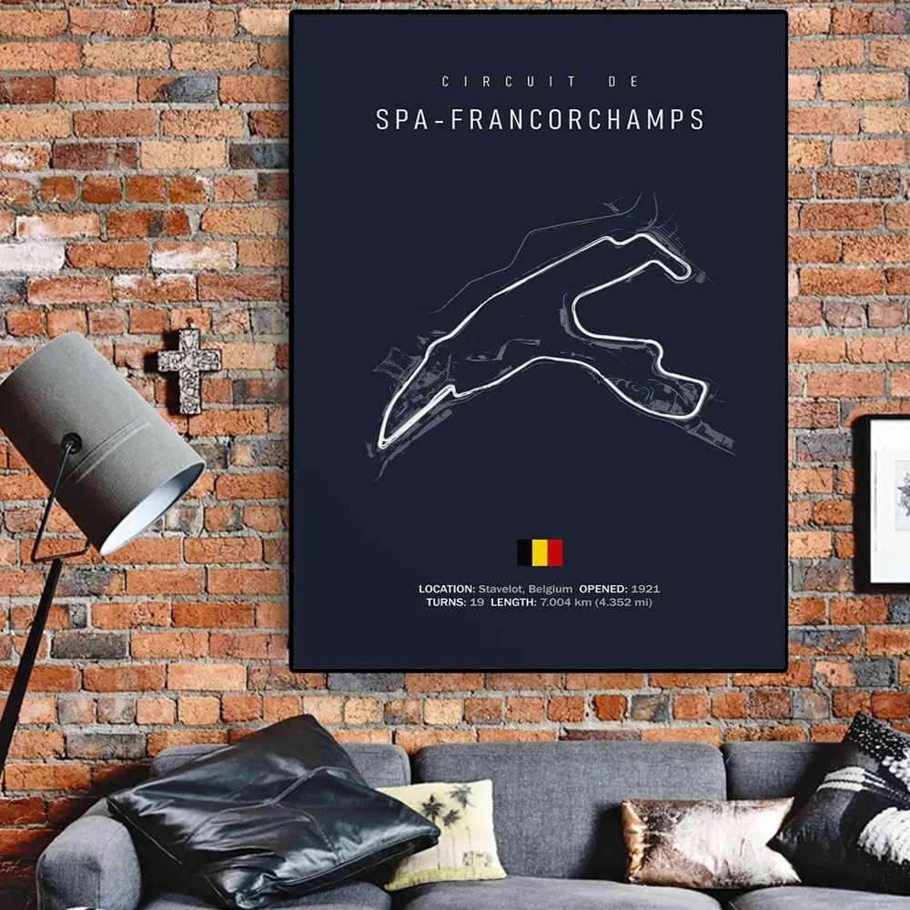 F1 2024 мировая схема Картина на холсте искусство гусеница формула Мотоспорт Гонки