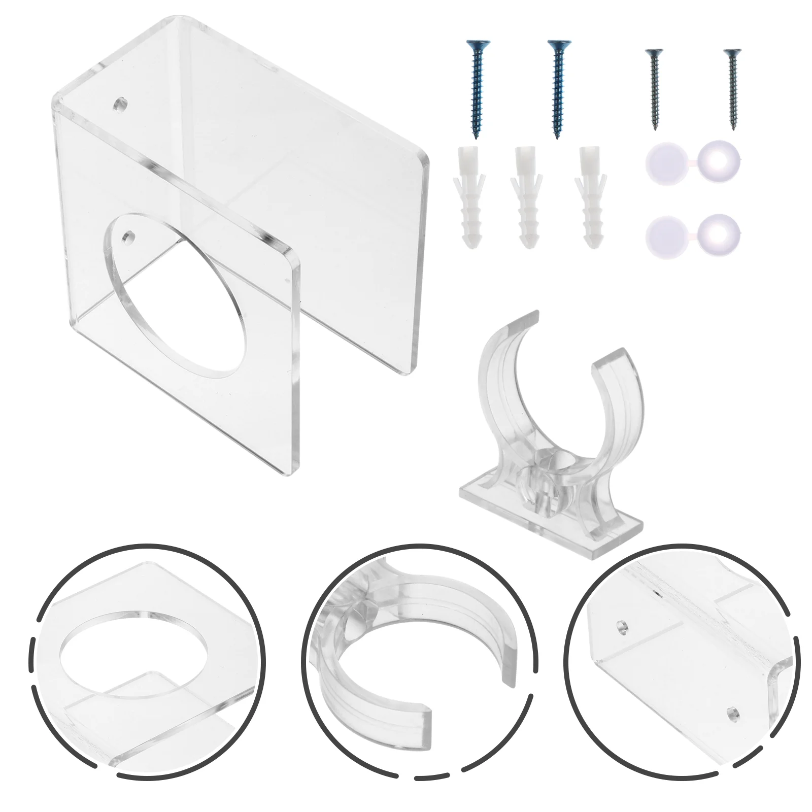 

Wall Rack Display Stand Lightholder Acrylic Hooks Storage Mounted Mount Bracket Hanger Lights Organiser Shelf Clear Grow