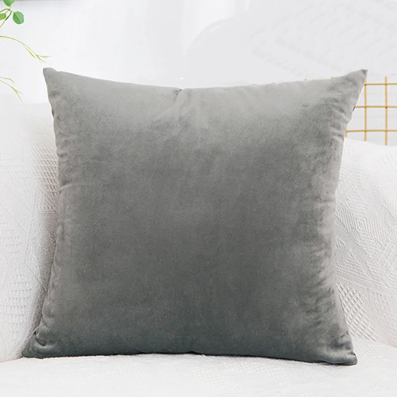Luxury Velvet Cushion Cover Solid Color Throw Pillow Case For Sofa Car Decorative Lumbar Pillow Cover Home Decor Pillowcase images - 6