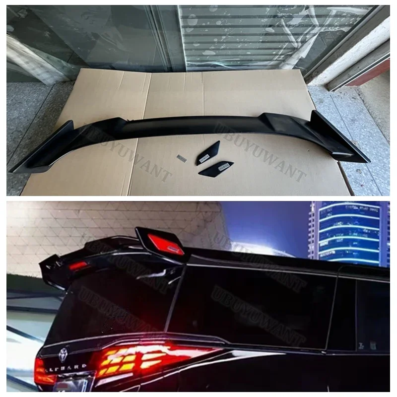 

Автомобильная модель для Toyota Alphard Vellfire 30 серии MPV 2015-2023, задний спойлер из АБС-пластика для багажника, крыло на крышу