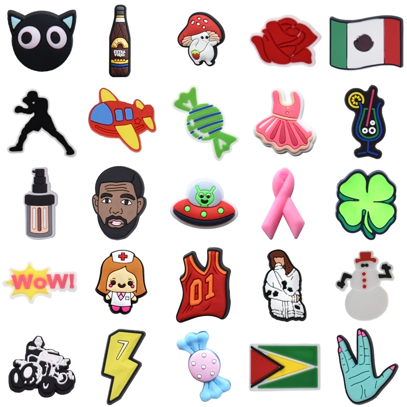 

Women Charm Shoes Accessories Gifts Girl Packs Boy Shoe Charms Decorations for Crocs Para Pins Set Jeans Wholesale Bulk Kids Men