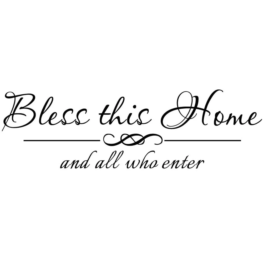 Благослови этот дом и все кто вводит виниловые наклейки настенные цитаты