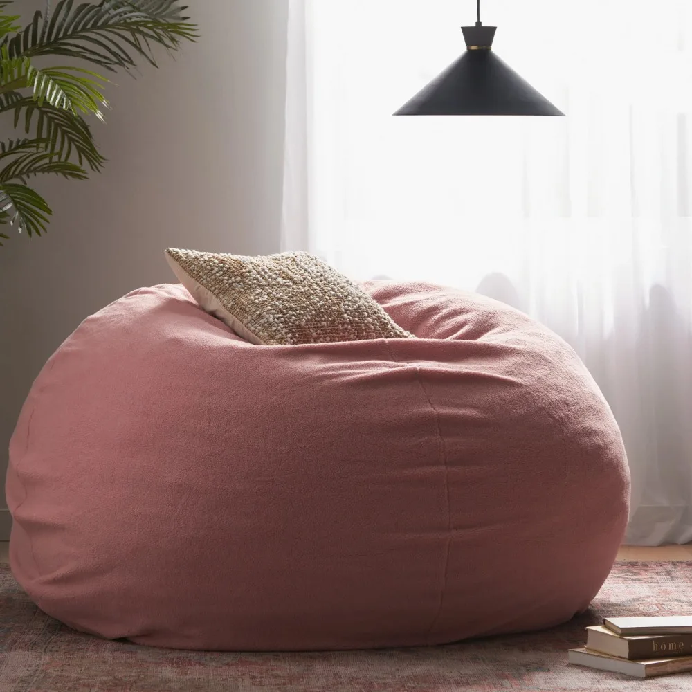 

Free Shipping Sofas Living Room Furniture Lavender Pink Bean Bag Sofa Chair Faux Shearling 3 Ft. Bean Bag Beanbag Rooms the Bags